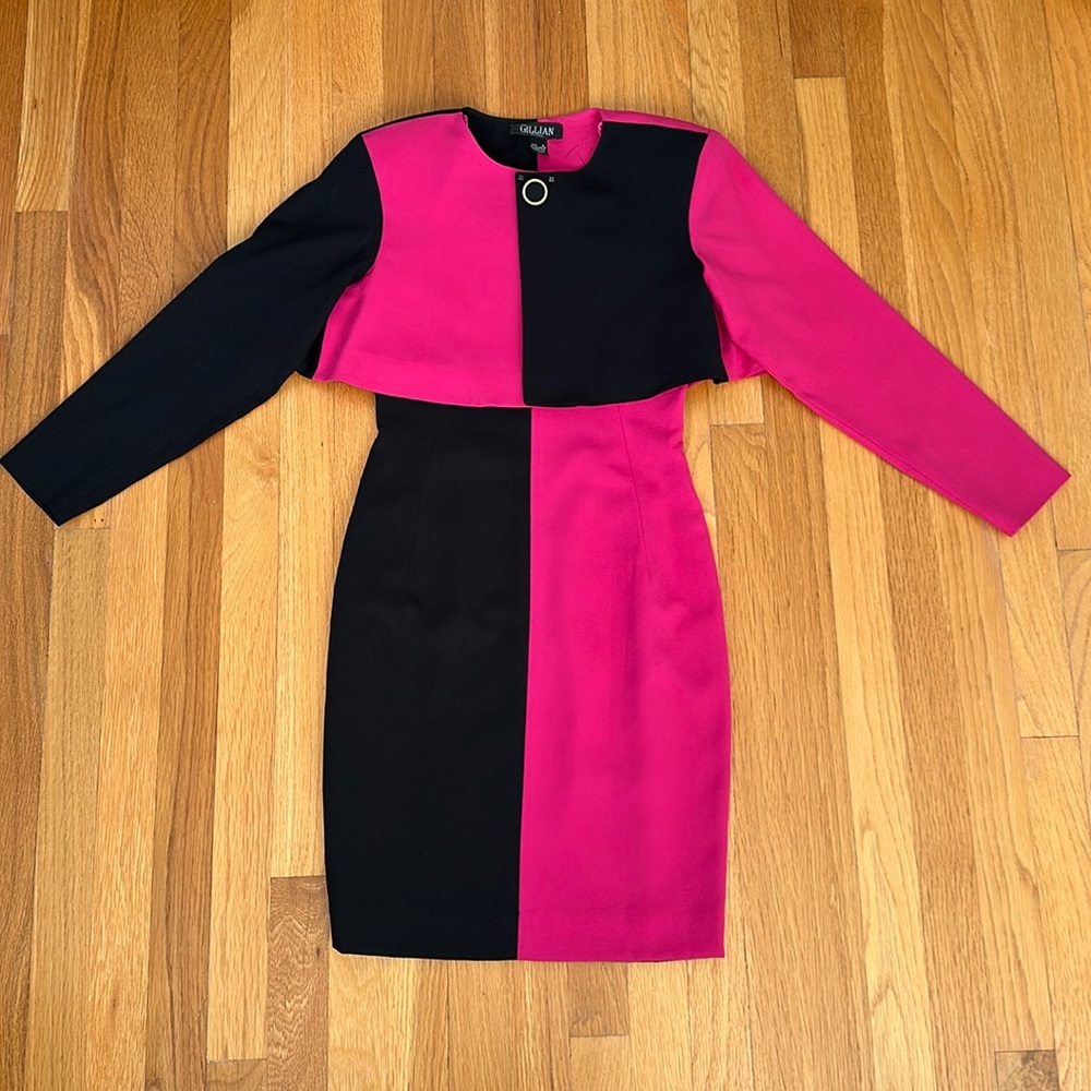 Jacki O classic harlequin dress and jacket, size 2 petite